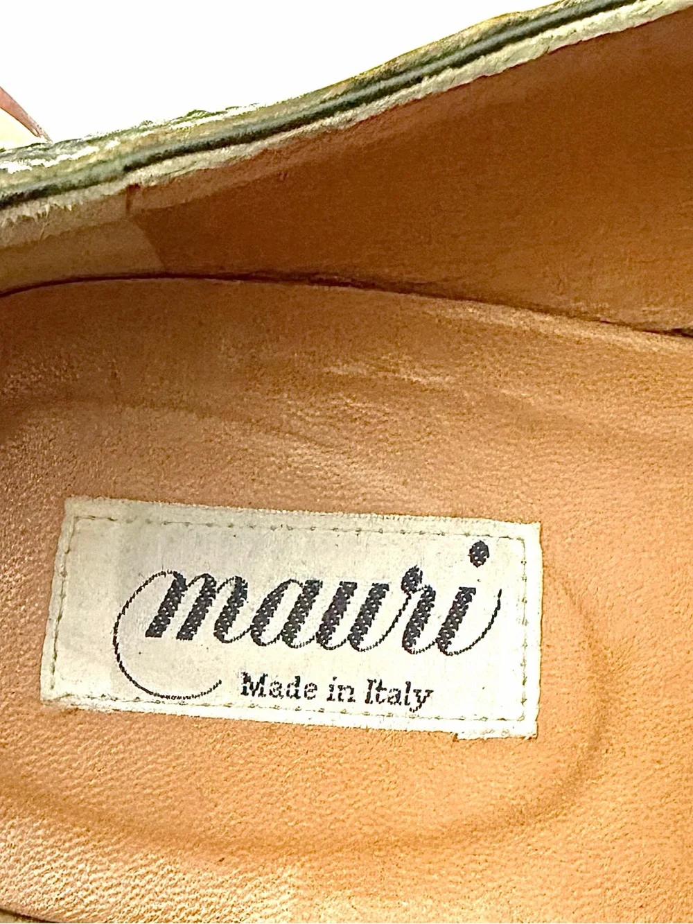 Mauri Crocodile Spectator Dress Exotic Brogue Green Tan Size 16 Made In Italy